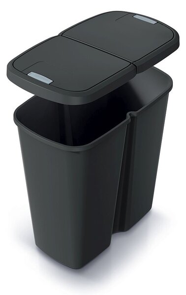 Odpadkový koš DUO černý, 45 l, černá