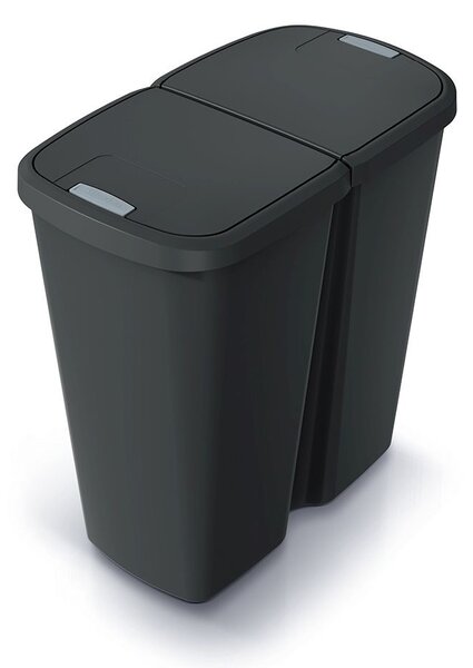 Odpadkový koš DUO černý, 45 l, černá