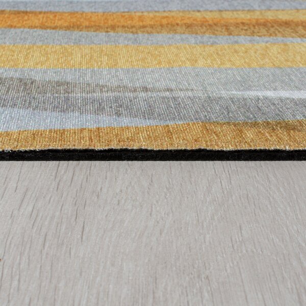 Flair Rugs, AKCE: 170x240 cm Kusový koberec Match Isabella Stripe Grey/Ochre, žlutá, chodba / předsíň