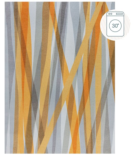 Flair Rugs, AKCE: 170x240 cm Kusový koberec Match Isabella Stripe Grey/Ochre, žlutá, chodba / předsíň