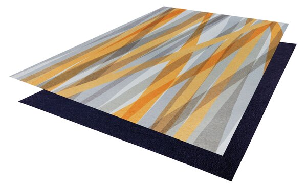 Flair Rugs, AKCE: 170x240 cm Kusový koberec Match Isabella Stripe Grey/Ochre, žlutá, chodba / předsíň