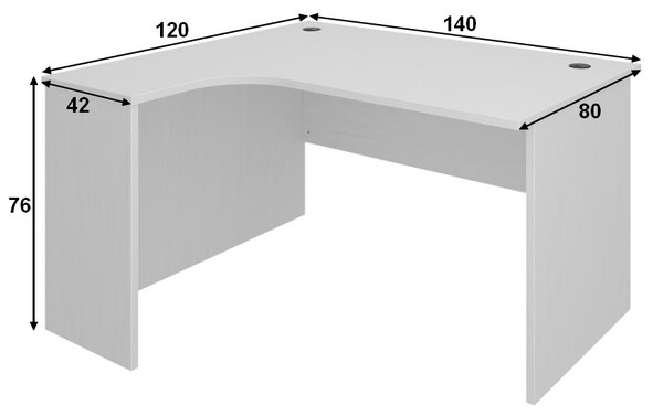 Rohový stůl SimpleOffice 140 x 120 cm, levý, bříza