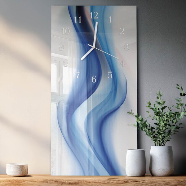Skleněné hodiny vertikální Abstraktní kouř zsppb-30x60-00083186