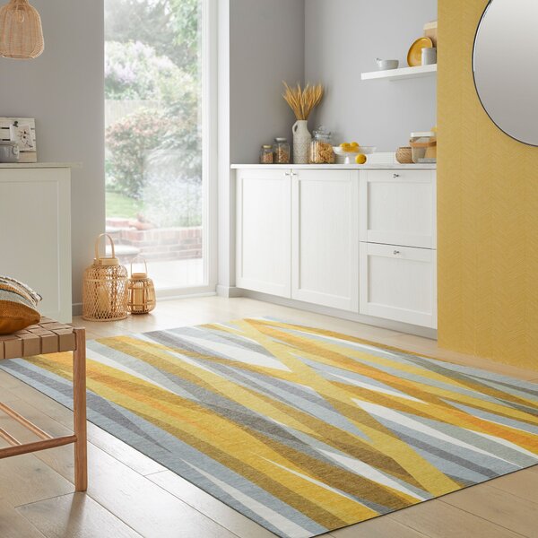Flair Rugs, AKCE: 170x240 cm Kusový koberec Match Isabella Stripe Grey/Ochre, žlutá, chodba / předsíň