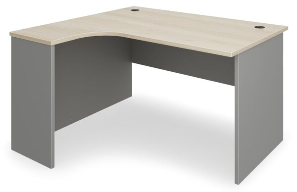 Rohový stůl SimpleOffice 140 x 120 cm, levý, dub světlý / šedá