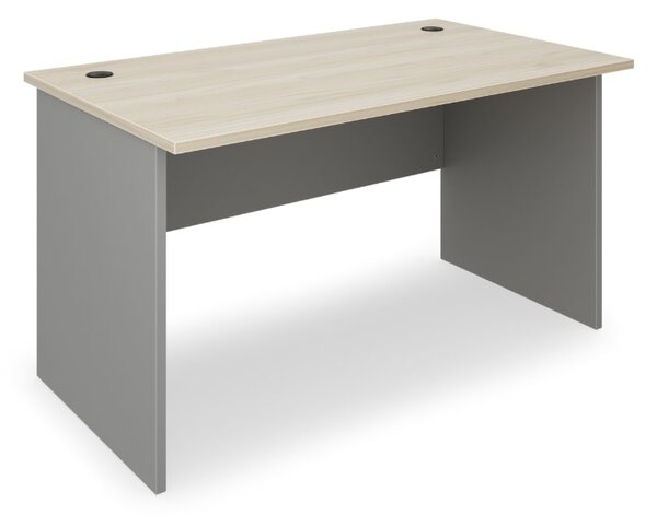 Stůl SimpleOffice 140 x 80 cm, dub světlý / šedá