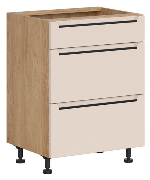 BRW Kuchyně Family Line Iris D2S-60/82-2SFB/B, dub hikora/alhamra mat