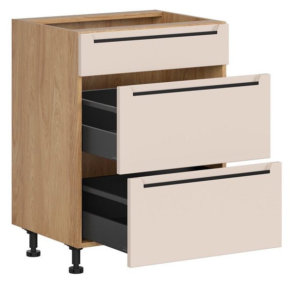 BRW Kuchyně Family Line Iris D2S-60/82-2SFB/B, dub hikora/alhamra mat