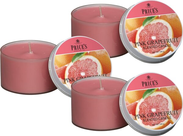 Price´s FRAGRANCE vonné svíčky Pink Grapefruit 3ks - hoření 25h