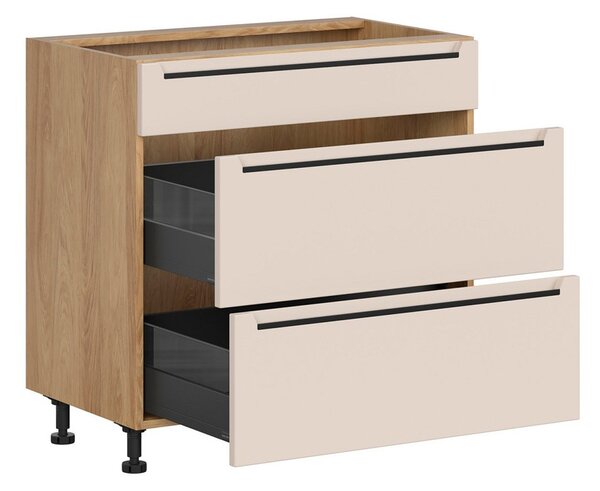 BRW Kuchyně Family Line Iris D2S-80/82-2SFB/B, dub hikora/alhamra mat