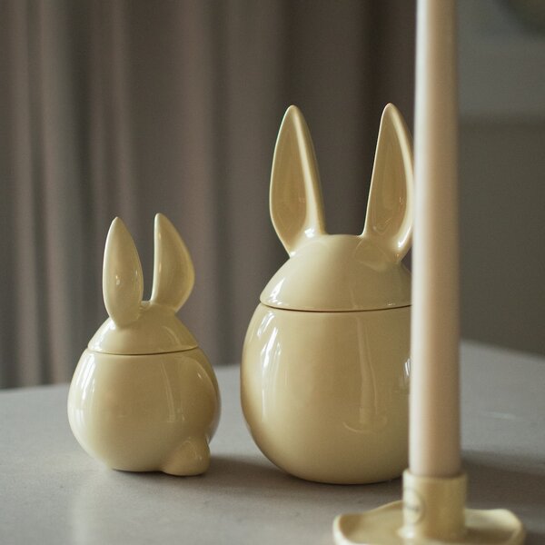 DBKD Velikonoční dóza Eating Rabbit Shiny Yellow - Large DK419