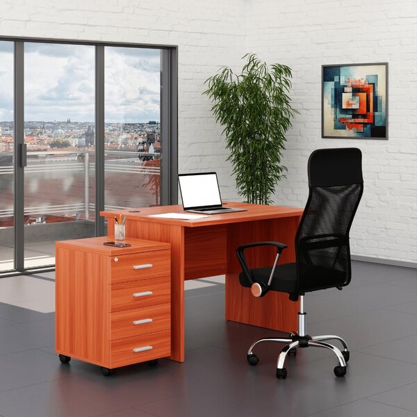 Sestava kancelářského nábytku SimpleOffice 1, 100 cm, třešeň