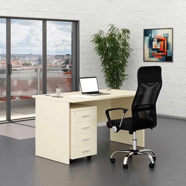 Sestava kancelářského nábytku SimpleOffice 1, 140 cm, bříza
