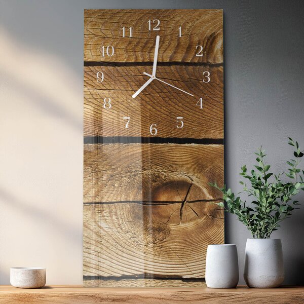 Skleněné hodiny vertikální Dřevo zsppb-30x60-00079417