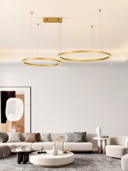 Immax NEO 07218L - LED Stmívatelný lustr FINO 93W/230V 60/80cm zlatá Tuya+DO