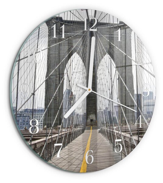 Skleněné hodiny na stěnu Brooklynský most zsob-fi30-00083797