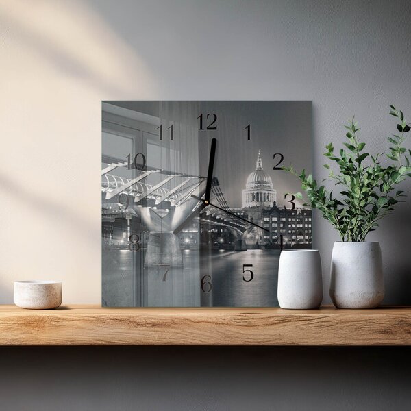 Skleněné hodiny na stěnu Horizont zskc-30x30-00178441
