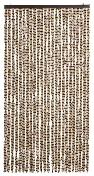 Závěs proti hmyzu béžový a hnědý 100 x 220 cm Chenille
