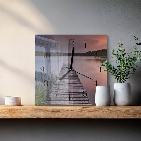 Skleněné hodiny na stěnu Most zskc-30x30-00178534