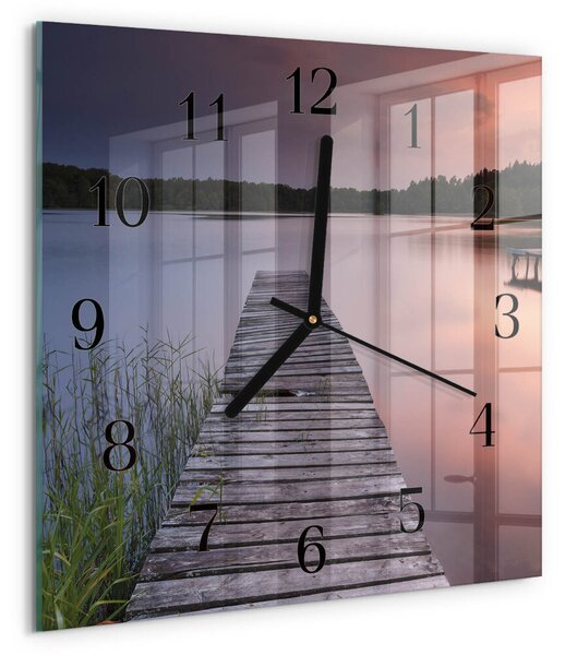 Skleněné hodiny na stěnu Most zskc-30x30-00178534