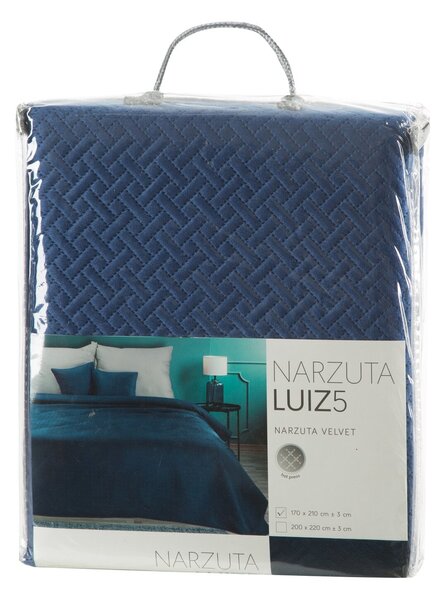 PŘEHOZ NA POSTEL LUIZ 170X210 TMAVĚMODRÁ