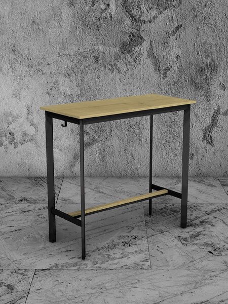 Barový stůl černý A10, dub Hamilton, 110 x 51 cm