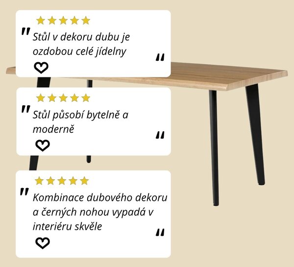 Vikio Stůl jídelní 160x90 divoký dub noha kov AJS153D