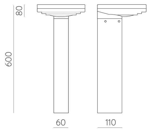 ACB Iluminacion Venkovní solární LED sloupek GLOSS, v. 60 cm, 5W, CRI 90, IP65