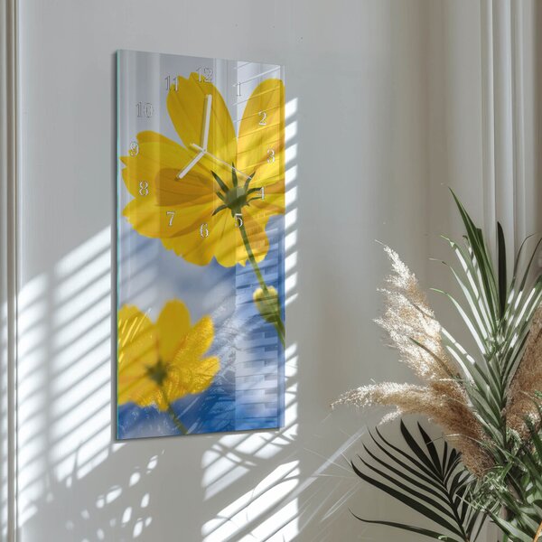 Skleněné hodiny vertikální Květ zsppb-30x60-00079453