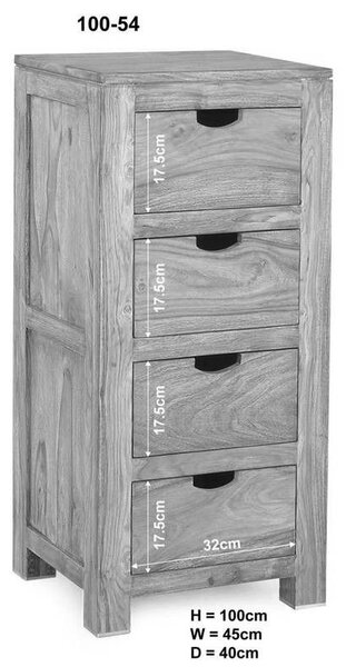 GREY WOOD Komoda 100x45 cm, masivní indický palisandr