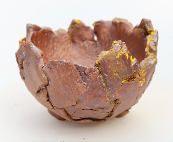 E-bonsai Keramická Skořápka 11 x 10 x 7 cm žlutá