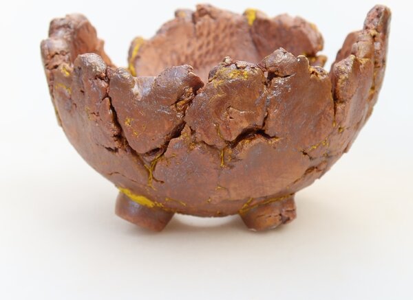 E-bonsai Keramická Skořápka 11 x 10 x 7 cm žlutá