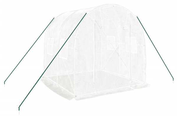 Skleník s ocelovým rámem bílý 4 m² 2 x 2 x 2 m