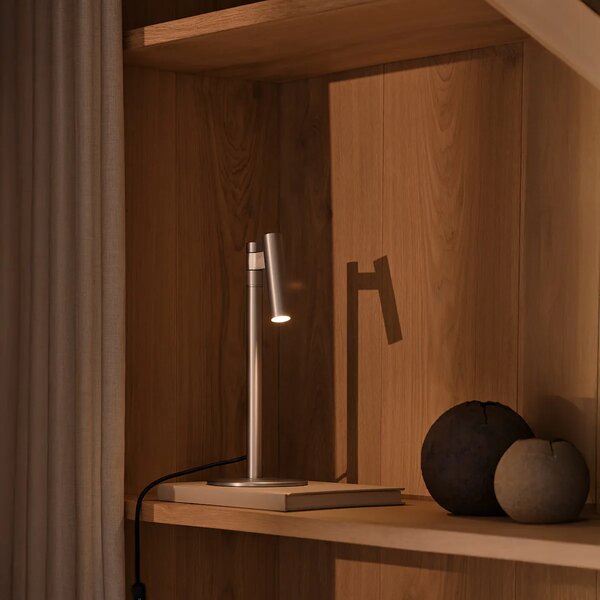 Stolní lampa Nordlux Makoto - chrom, ø 3 cm, v. 37 cm