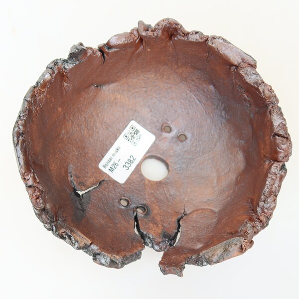 E-bonsai Keramická Skořápka 14,5 x 14 x 8,5 cm hnědá