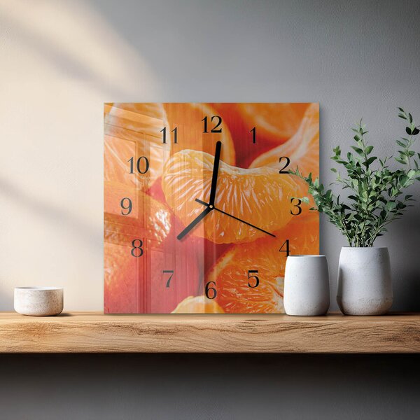 Skleněné hodiny na stěnu Mandarinky zskc-30x30-00178372