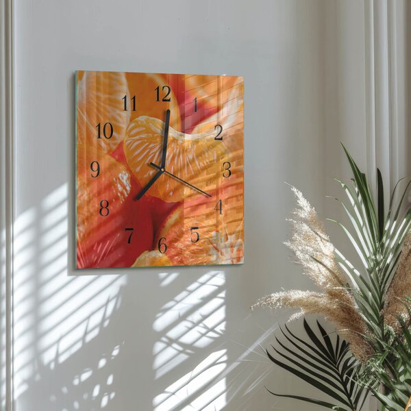 Skleněné hodiny na stěnu Mandarinky zskc-30x30-00178372