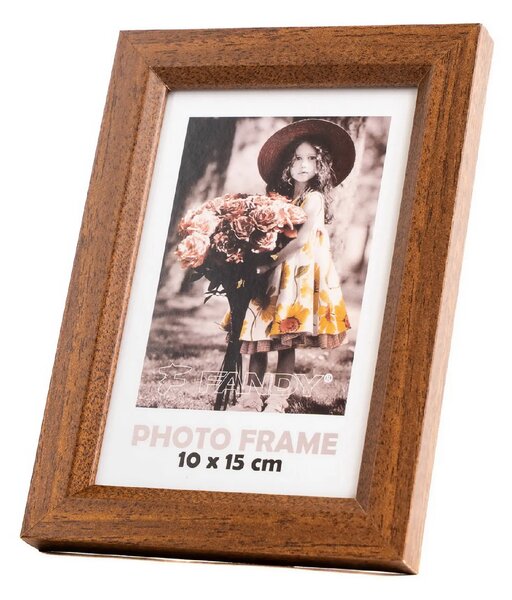 FANDY Dřevěný fotorámeček Bevel 10x15 3 tmavě hnědý