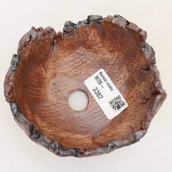 E-bonsai Keramická Skořápka 11 x 10 x 6,5 cm hnědá