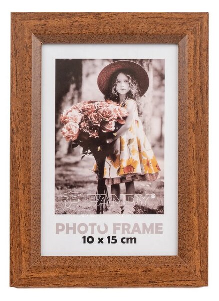 FANDY Dřevěný fotorámeček Bevel 10x15 3 tmavě hnědý