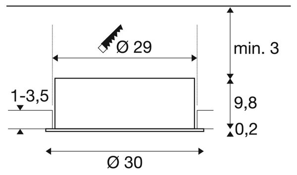 LA 1008629 MEDO® 30 vestavné svítidlo do stropu, rámeček, 3000/4000K, 70°, IP20, kulaté, bílé - BIG WHITE (SLV)