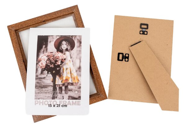 FANDY Dřevěný fotorámeček Bevel 15x21 3 tmavě hnědý