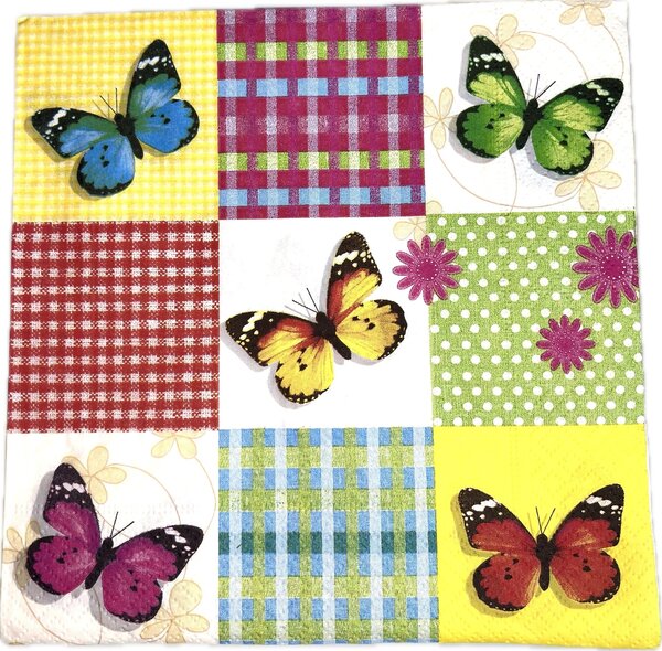 Ubrousek 33x33 cm set 20 ks, dekor motýl