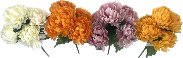 Chryzantema puget 30 cm, 5 hlav, mix barev Barva: Oranžová