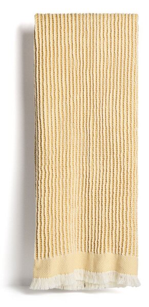 Žlutá/béžová bavlněná pletená deka 100x170 cm Lideba – Kave Home