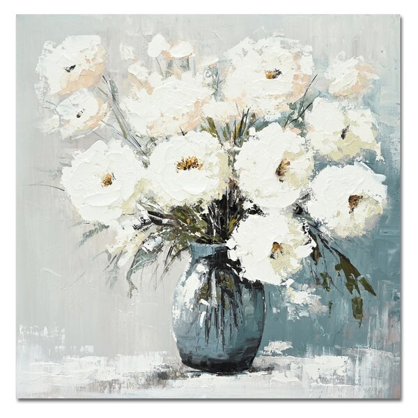 Obraz PEONIES - ručně malovaný 100x100cm