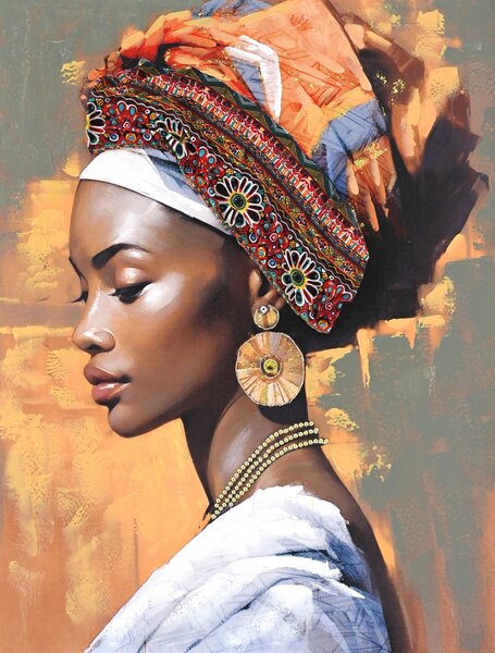 Obraz AFRICAN QUEEN B - ručně malovaný 90x120cm