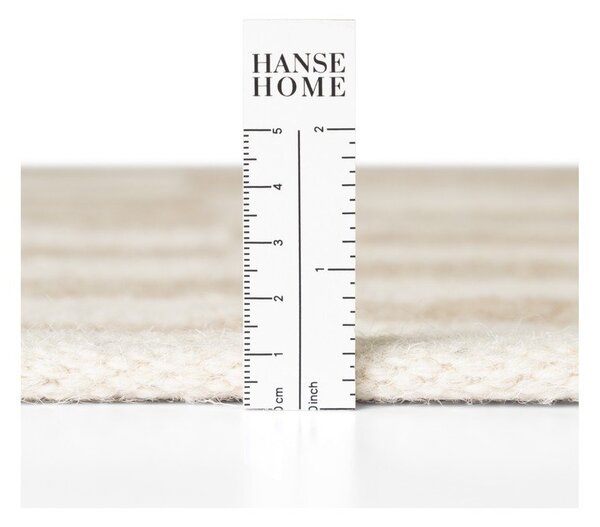 Bílý/světle hnědý oboustranný/ručně tkaný vlněný běhoun 80x200 cm Vika – Hanse Home