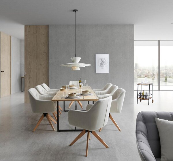 Výsuvný jídelní stůl CATALINA dyha dub/MDF 180-240 cm