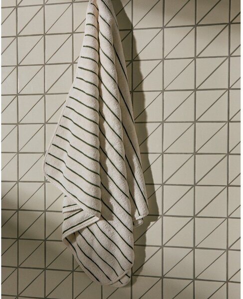 Zelená/béžová froté bavlněná osuška 70x140 cm Dorane – Kave Home